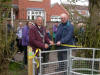Whitchurch Mayor cutting the tape to officially open the Stockton Way